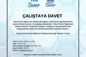 OKUL ÖNCESİ ÖĞRETMENİ ATAMA KRİTERLERİ: ORTAK AKIL ÇALIŞTAYI