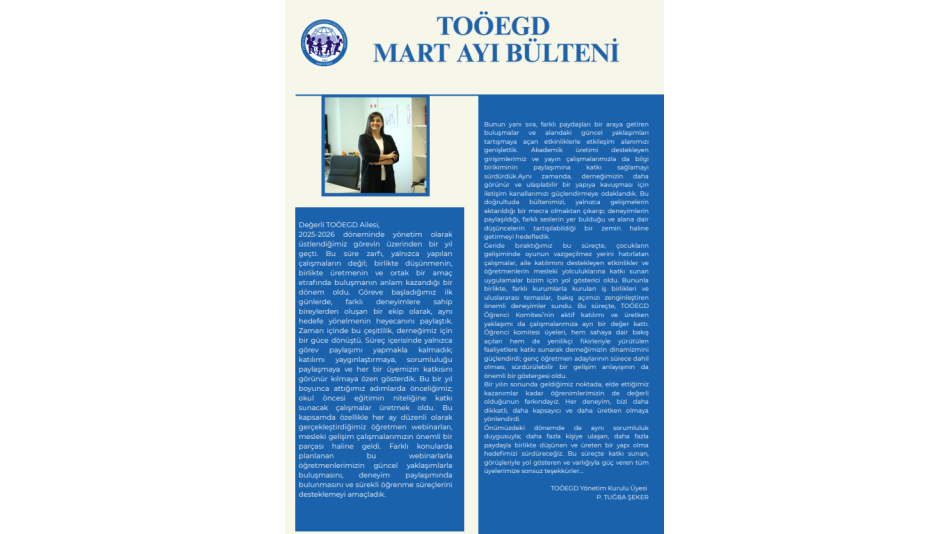 TOÖEGD Mart Ayı Bülteni