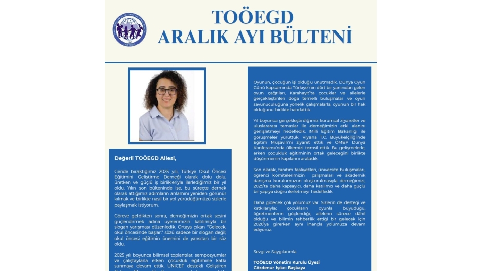 TOÖEGD Aralık Ayı Bülteni Yayınlandı