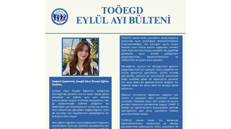 TOÖEGD Eylül Ayı Bülteni Yayınlandı