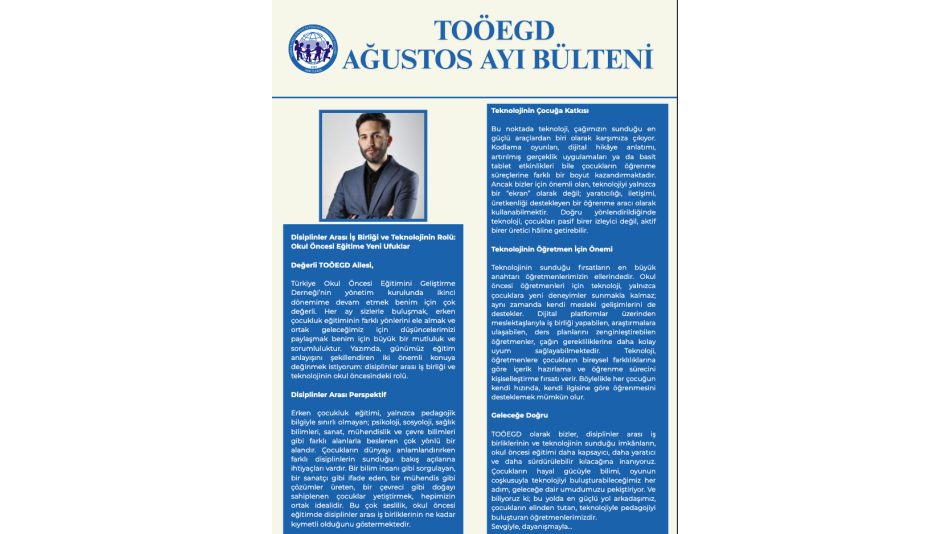 TOÖEGD Ağustos Ayı Bülteni Yayınlandı